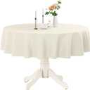 Romanstile Round Waterproof Tablecloth, Stain Resistant Washable Table Cloths Wrinkle Free Polyester Table Covers for Kitchen Dining Party Wedding Indoor and Outdoor - Ivory, 70 Inch