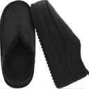 KuaiLu Men's Slippers Cozy Memory Foam House Slipper Shoes Warm Suede Winter Moccasins Slip-on Boots Slippers For Man with Fuzzy Sherpa Lining & Indoor/Outdoor Hard Rubber Sole (Black)