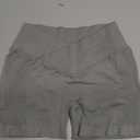 YEOREO Scrunch Butt Workout Shorts Women 3.5" Seamless V Cross Waist Sport Gym Amplify Shorts (Small, Light Grey)
