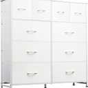 WLIVE White Dresser for Bedroom with 10 Drawers, Tall Chest of Drawers for Bedroom, Storage Drawer Unit, Organizer Unit for Hallway, Closet