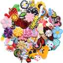 Harsgs 60pcs Random Assorted Styles Embroidered Patches, Bright Vivid Colors, Sew On/Iron On Patch Applique for Clothes, Dress, Hat, Jeans, DIY Accessories