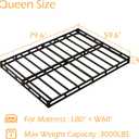 Maenizi Queen Box Spring 4 Inch Low Profile, Heavy Duty Metal Box Spring Bed Base with Fabric Cover, Mattress Foundation, Easy Assembly, Noise Free, Black