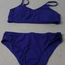 OYOANGLE Girls' Two Piece Swimsuit High Waist Bikini Set Solid Swimwear Bathing Suit (12 Years, Royal Blue)