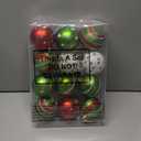 Liliful 12 Pcs 2.4 Inch Christmas Ball Ornaments Glittering Plastic Hanging Decorations Elf Balls Swirl Candy Cane Peppermint Red and Green Christmas Tree Pendants for Xmas Tree Decoration