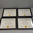 ELSKER&HOME 8.5x11 Picture Frame - Black Sturdy Wood Composite Certificate Frame - Semi-Tempered Glass - Includes Hanging Hardware and Desktop Easel - for Document/Diploma Frame (4 Pack)