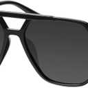 mosanana Oversized Aviator Sunglasses for Women and Men with Polarized Lens MS52243 (C1-black)