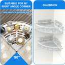 Corner Shower Caddy, 2 Pack Adhesive Bathroom Shower Corner Organizer Shelf, No Drilling Rustproof Wall Mounted Shower Storage Rack Shampoo Holder Organizer (White)