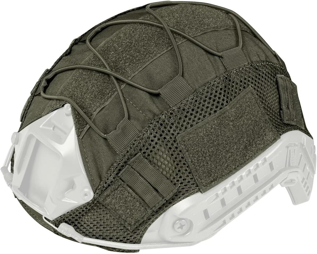ATAIRSOFT Tactical Helmet Cover 500D Nylon Helmet Cloth for BJ/PJ/MH Airsoft Paintball Fast Bump Helmet in Size M/L/XL - Without Helmet (OD)