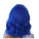 Blue Short Wigs Wavy Hair Wig Bangs Women Natural Halloween Party Use(Dark blue)