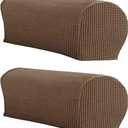 LINGXIYA Set of 2 Sofa Armrest Cover, Soft Stretch Arm Cover for Recliners Sofas Chairs,Couch Furniture Armrest Protector Covers (Dark Brown)