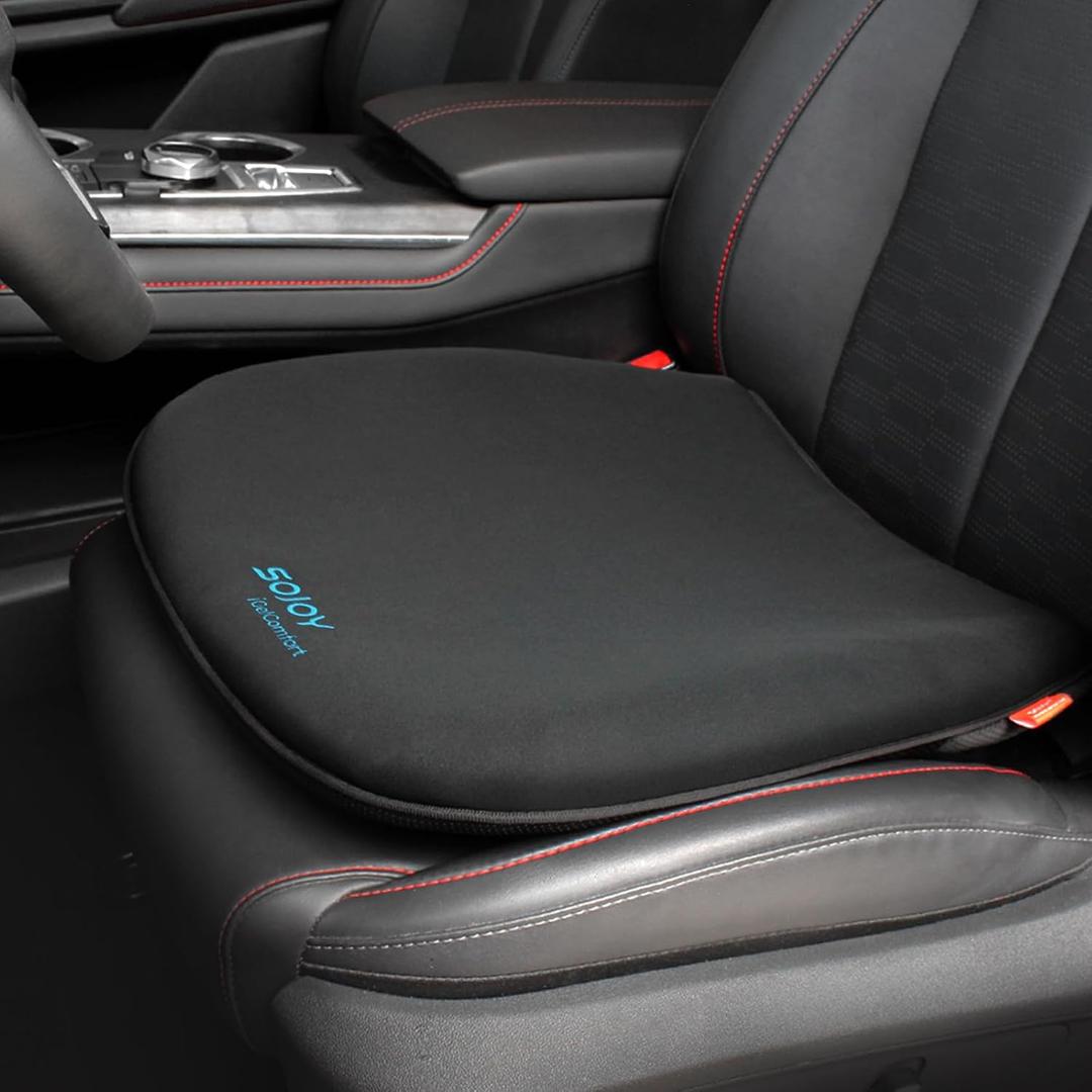 Sojoy Coccyx Gel Seat Cushion- Orthopedic Memory Foam Chair Cushions for Home Kitchen Office Desk Car Truck Airplane (Black), 18X16X2. 1in