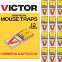 Victor Mouse Traps M035-12, Plastic Pedal, Sustainably Sourced FSC Wood, Wooden Mouse Traps, 12 Pack
