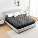 Queen Mattress, 12 Inch Hybrid Queen Size Mattress in a Box, Soft and Breathable Fabric, Medium Firm, Low Motion Transfer, Strong Edge Support