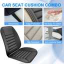Car Seat Cushion with Back Support Pillow, 1.2'' Thick Enhanced Comfort Memory Foam Design for Pain Relief, Ideal for Drivers and Office Use - Ergonomic Lumbar Comfort for Long Sitting