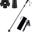 Gifts for Men Christmas Collapsible Trekking Pole, Ultralight 7075 Aluminum Hiking Stick for Women, Men & Seniors, 3-Section Foldable Walking Pole with Tungsten Steel Tip for Travel, Trails & Balance (Black)