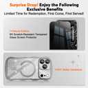 Misscase for iPhone 17 Pro Max Case,with Privacy Screen Protector,Compatible with MagSafe,Bling Glitter Cute Curly Wave Border Phone Cover for Women Men, Drop Protection Anti-Slip Silver