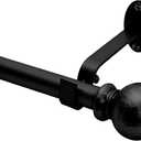 Elrene Home Fashions Rustic Farmhouse Adjustable Window Curtain Rod with Forged Hammered Round Ball Finials, 28X48, Wrought Iron