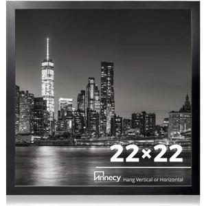 Annecy 22x22 Picture Frame Black（1 Pack）, 22 x 22 Picture Frame for Wall Decoration, Classic Black Minimalist Style Suitable for Decorating Houses, Offices, Hotels