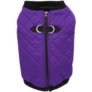 Gooby - Fashion Vest, Small Dog Sweater Bomber Jacket Coat with Stretchable Chest, Violet, Large