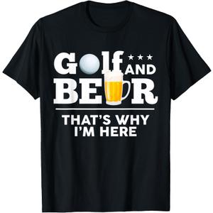 Golf and Beer Joke Dad Funny Fathers Day Drinking Birthday T-Shirt Small