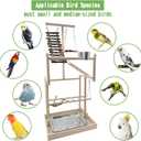 Hamiledyi 4 Layers Large Bird Playground 32" H Pet Parrot Playstand Gym Perch Wood Playpen for Parakeets Lovebirds Conure Cockatiel Cockatoos Finch Budgies or Other Small and Medium Sized Birds