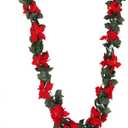 HEALLILY Artificial Poinsettia Vine Christmas Flower Garland Holiday Hanging Decor with Green Leaves for Mantle Fireplace Stairs Door Holiday Decoration 170cm 1