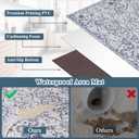 Area Floor Mat for Under Dining Table, 4'x6' Waterproof Vintage Print PVC Floor Rug for Bedroom Kitchen, Stain Resistant Non-Slip Rug for Living Room, Easy Clean Desk Chair Mat for Home Office Decor