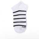 Athletic Ankle Socks, 4 Pairs, Striped Pattern, Gray White Black lue, Low Cut