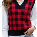 Women's Christmas Sweater Vest - Valentines, Mothers & St. Patrick's Day Outfits for Mom (M)