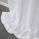 Mrs.Naturall White Linen Curtains 84 Inches Long for Bedroom,Light Filtering Semi Sheer Curtains 84 Inch Length 2 Panels Set