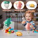 2 x Magic Dancing Octopus Toy - Smart Obstacle-Dodging Robot with LED Light Show & Music, USB Rechargeable Tummy Time Squid Toy for Babies | Electric Crawling Octopus | Interactive Gift for Kids 3+ (Green)
