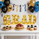 2026 Graduation Party Decorations Graduate LED Lights, 4 LED Marquee Light Up Letters GRADClass of 2026 Graduation Ornaments Sign for Kindergarten Preschool High School College Wall Table Decor Party Supplies