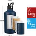 Insulated Water Bottle 128oz,Triple Wall Vacuum Stainless Steel(Dishwasher Safe),Leak Proof & Non-BPA,Flask Jug with Paracord Handle & Straw Spout Lids Sports Navy Blue