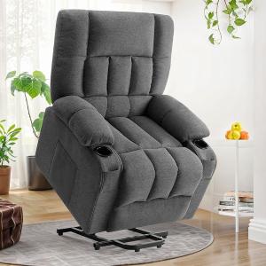 Recliner Chair with Vibrating Massage and Heating, Home Theater Seating with Lumbar Support - grey