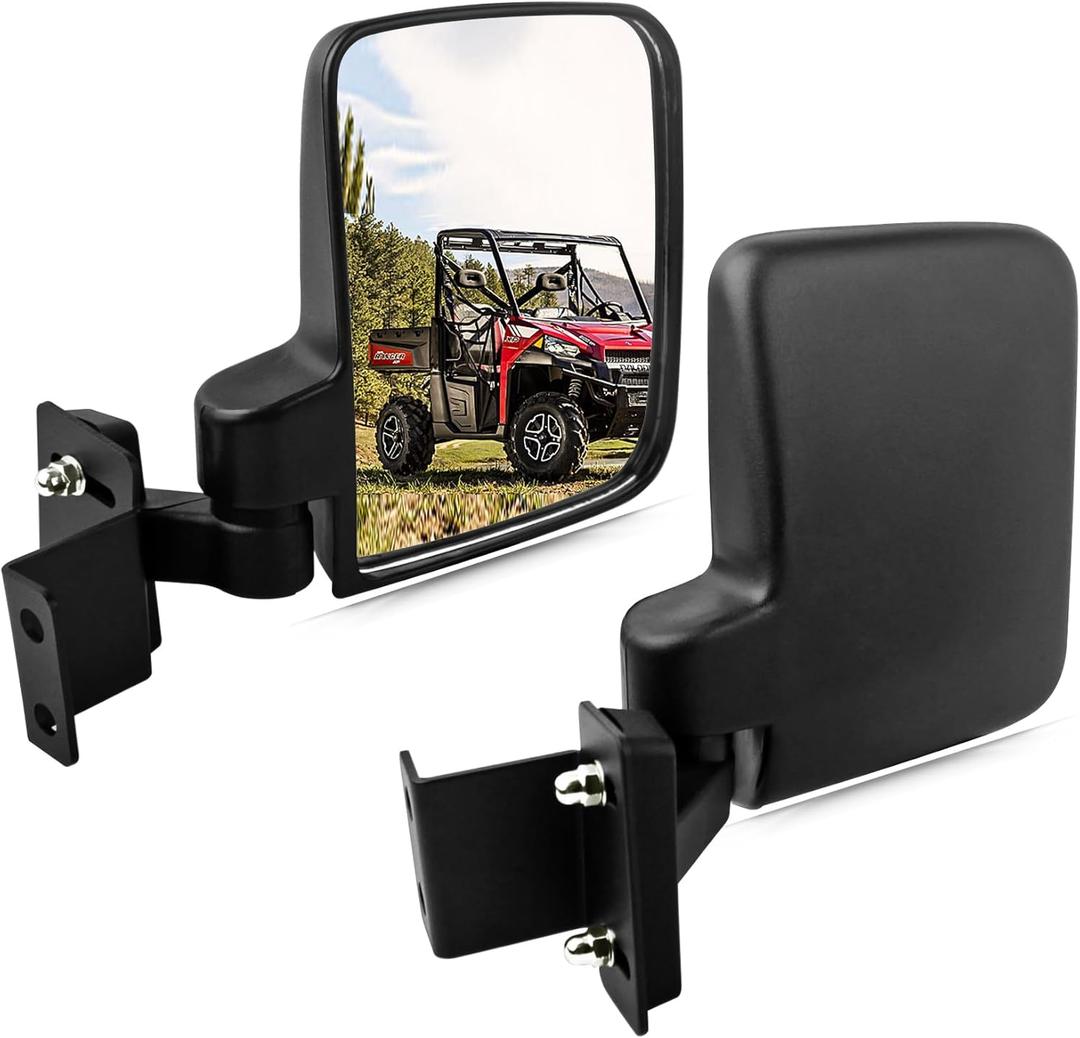 Side View Mirrors Compatible with 2013-2023 Polaris Ranger 500 570 900 - Fits Pro-Fit Cab, Lock N Ride, Factory Cage Frame - NOT FOR ROUND ROLL BARS