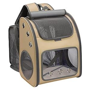 COVONO Expandable Pet Carrier Backpack for Cats, Dogs and Small Animals, Portable Pet Travel Carrier, Super Ventilated Design, Airline Approved, Ideal for Traveling/ Hiking/ Camping, Khaki