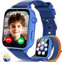 4G Kids Smart Watch Phone GPS, Smartwatch for Boys Girls Ages 4-12 Years with Video Call Chat Class Mode SOS Camera Alarm Games Parental App Touch Watch Gifts for Children (Includes SIM Card) Blue