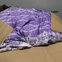 Cottolester Boho King Size Comforter Set 8 Pieces, Violet Bohemian Striped Bed in a Bag, Paisley Soft Microfiber Bedding Comforter Set