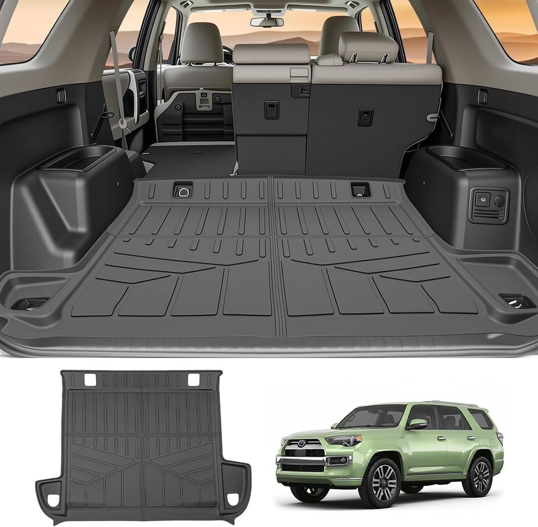Trunk Mat for 2010-2024 Toyota 4Runner 5 Seats (W/O Sliding Tray & No 3rd Seat) Rear Cargo Mat All Weather TPE Protector Trunk Liner Accessories