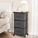 OLIXIS Dresser Storage with 3 Drawers, Fabric Dresser Tower, Grey, 11.8"D x 16.7"W x 30"H