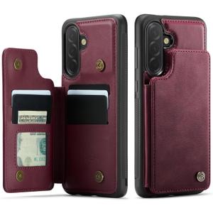 Vinich for Samsung Galaxy A36 Wallet Case with Card Holder, RFID Blocking Credit Slots Kickstand Shockproof Phone Cover for Women Men, Burgundy