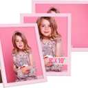 TWING 8x10 Pink Picture Frames Set of 3,Tabletop Picture Frames with Mat for Gallery Wall Decor, Hanging Family Frame Horizontal/Vertical Display for Mother's Day/Birthday Day
