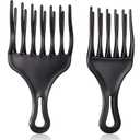 2 Pieces Double Fist Hair Lift Combs - Large and Small Plastic Detangle Wig Braid Pick Hair Styling Tool for Women Men (3.8 x 7 Inch, 2.6 x 6.4 Inch)