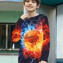 RAISEVERN Boys Girls 3D T-Shirt Graphic Print Tees Long Sleeve Shirts Size 6-14