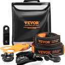 VEVOR Off-Road Recovery Kit, 3" x 30' Tow Straps Heavy Duty with Hooks 30,000 lbs Winch Strap Kit, 44092 lbs D-Ring Shackles, Shackle Receiver, Snatch Block Pulley, Gloves, Storage Bag for ATV Jeep