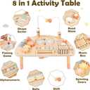 Activity Table for 1 Year Old, Montessori Toys for 1 2 Year Old Girls Boy Gifts, 8 in 1 Wooden Sensory Play Table for Toddler 1-3, Learning Toys for Baby 12-18 Months 1st Christmas Birthday Gifts