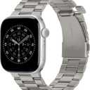 No Tool Needed Bands Compatible with Apple Watch Band 42mm 41mm 40mm 38mm for Women Men, Detachable Metal Strap for iWatch SE Series 11 10 9 8 7 6-1, (Titanium)