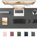 YSAGi 55" x 24" Large PU Leather Desk Mat for Keyboard and Mouse - Waterproof Non-Slip Desk Pad Protector for Office, Home, Writing Desk, Dark Grey
