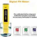 Digital pH Meter Tester Pen for Water, Pre-Calibrated, High Accuracy 0.01, 014 pH Range, Pocket Size for Drinking Water, Pool, Aquarium & Hydroponics (Yellow)