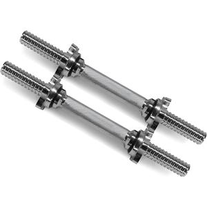 Yes4All Dumbbell Handles with Collars Standard for 1-inch Plates Weight Set (14", Chrome, Set of 2)